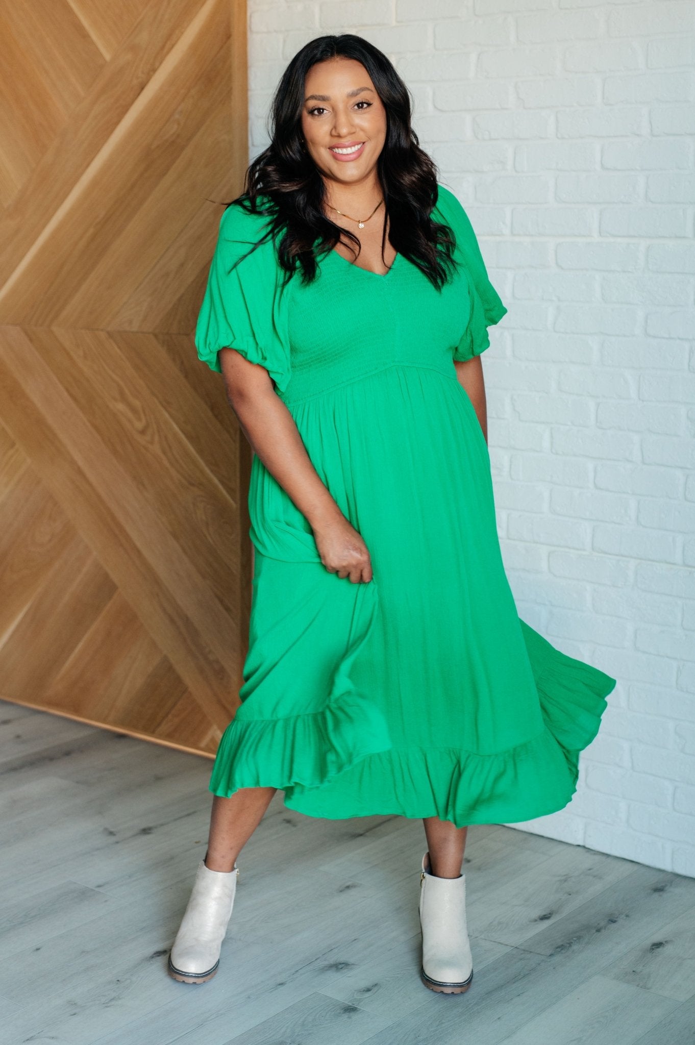 Catch a Cloud and Pin it Down Smocked Bodice Dress - Loving God