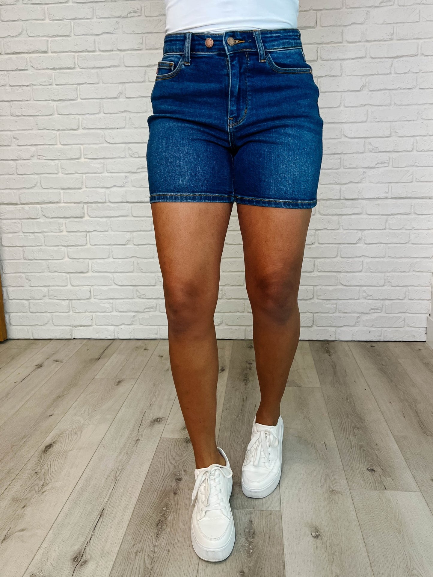 Darcy High Rise Adjustable Button Dad Shorts - Loving God