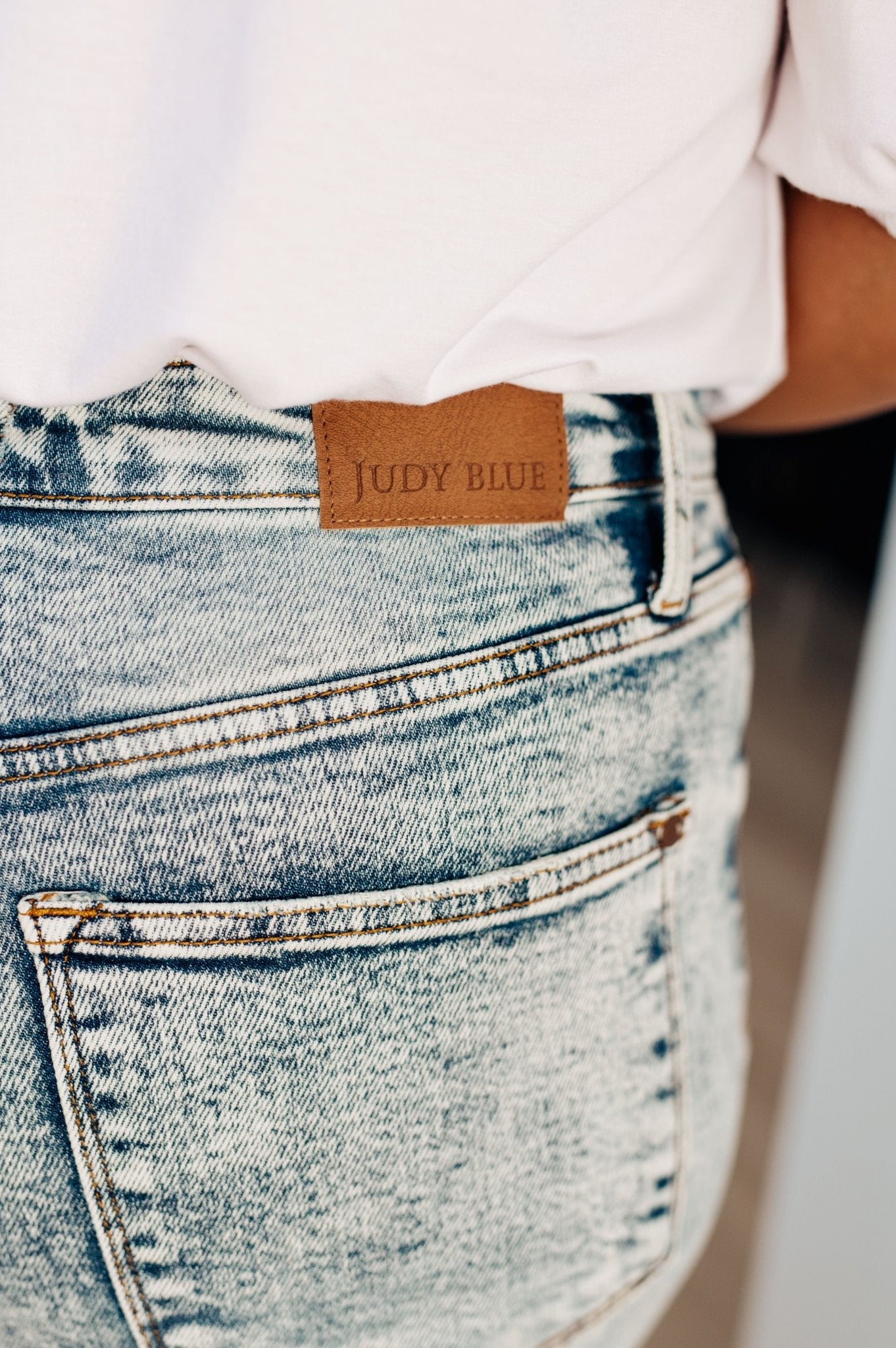 Dory High Waist Mineral Wash Raw Hem Wide Leg Jeans - Loving God