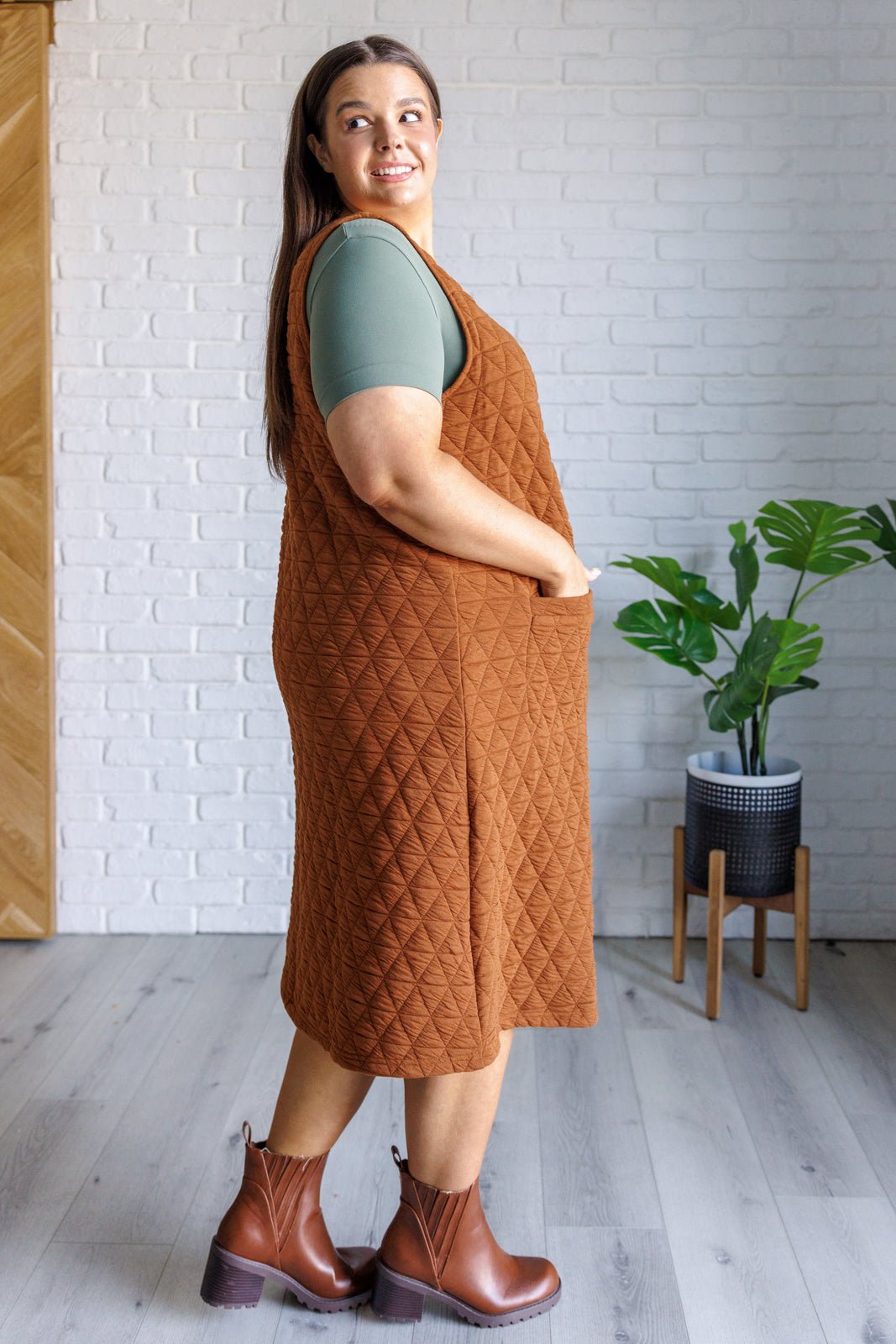 Free Falling Quilted Midi Dress - Loving God