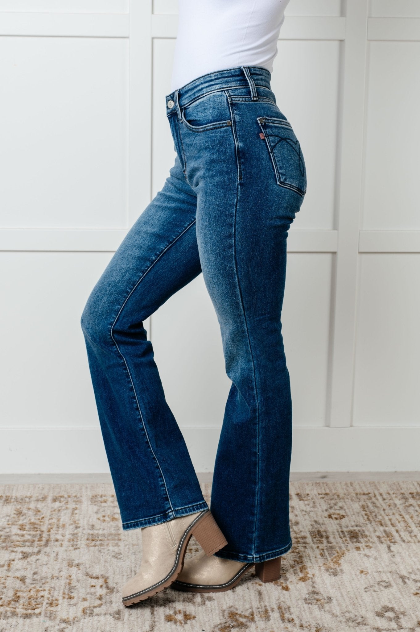 Hannah Mid Rise Thermal Bootcut Jeans - Loving God