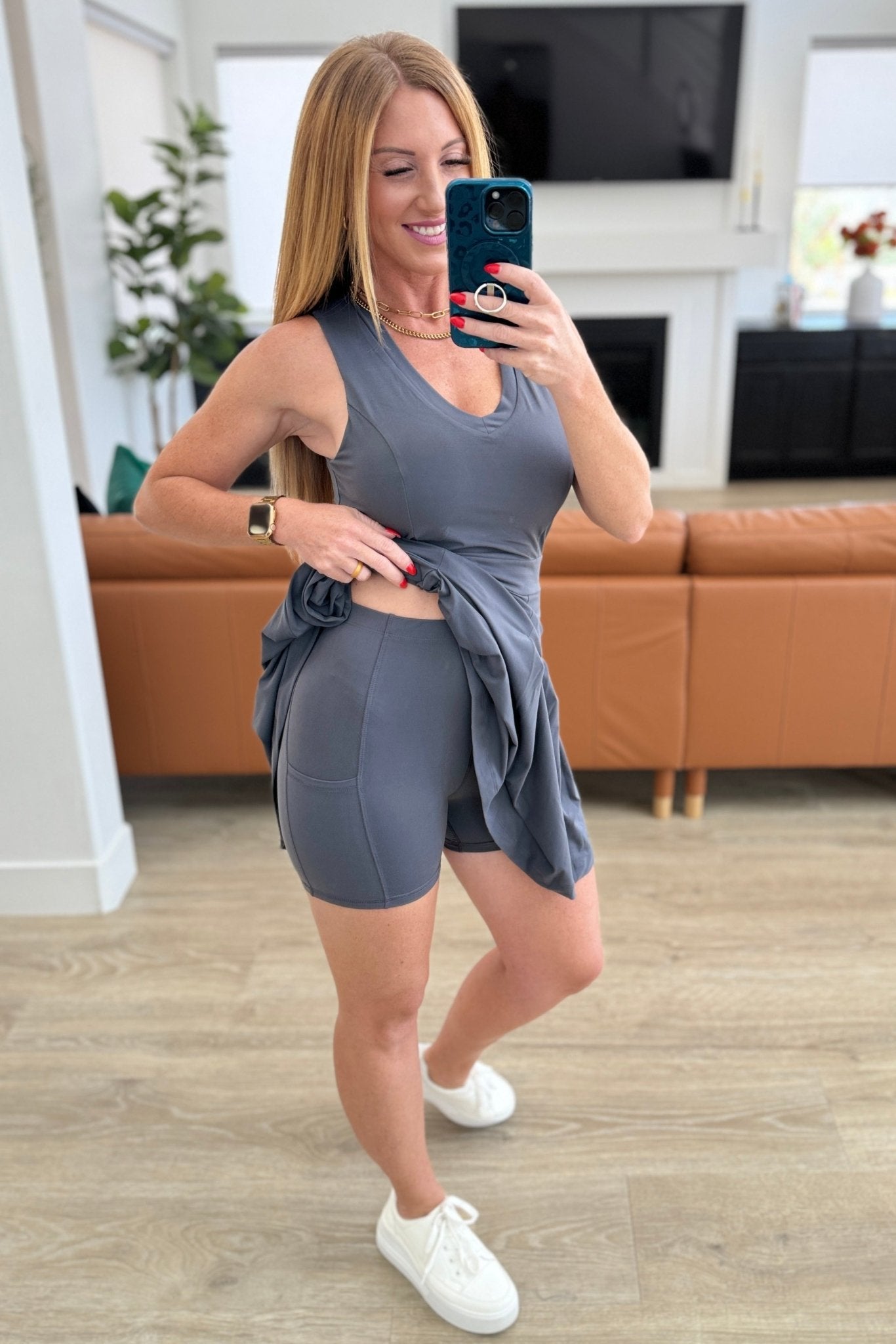 Hop, Skip and a Jump Dress and Shorts Set in Charcoal - Loving God