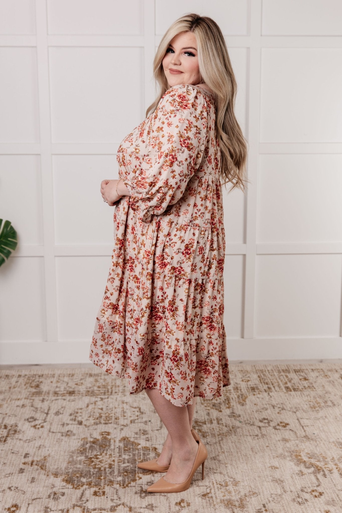 Next to You Balloon Sleeve Floral Dress - Loving God
