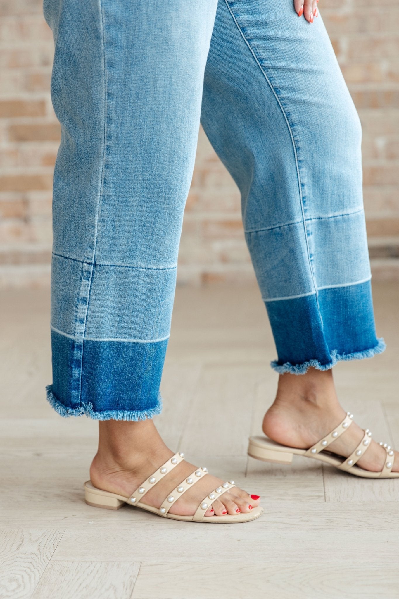 Olivia High Rise Wide Leg Crop Jeans in Medium Wash - Loving God