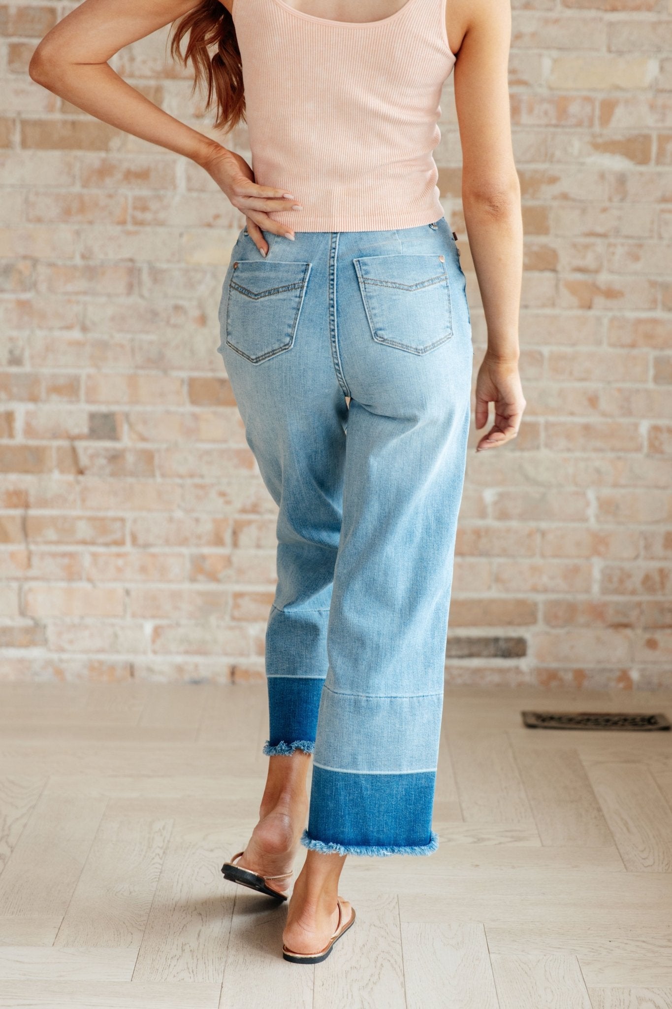 Olivia High Rise Wide Leg Crop Jeans in Medium Wash - Loving God