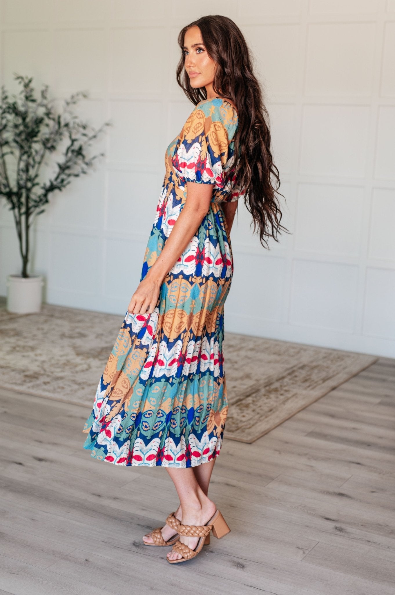 Shaping Reality V - Neck Balloon Sleeve Dress - Loving God