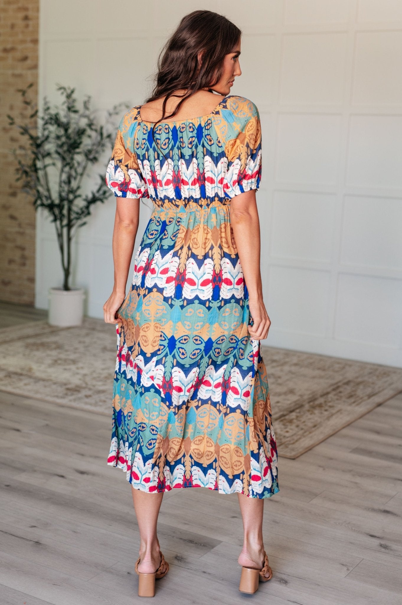 Shaping Reality V - Neck Balloon Sleeve Dress - Loving God