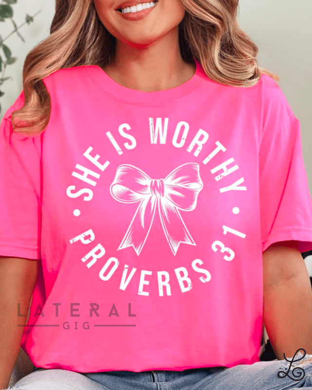She is worthy Graphic Tee - Loving God