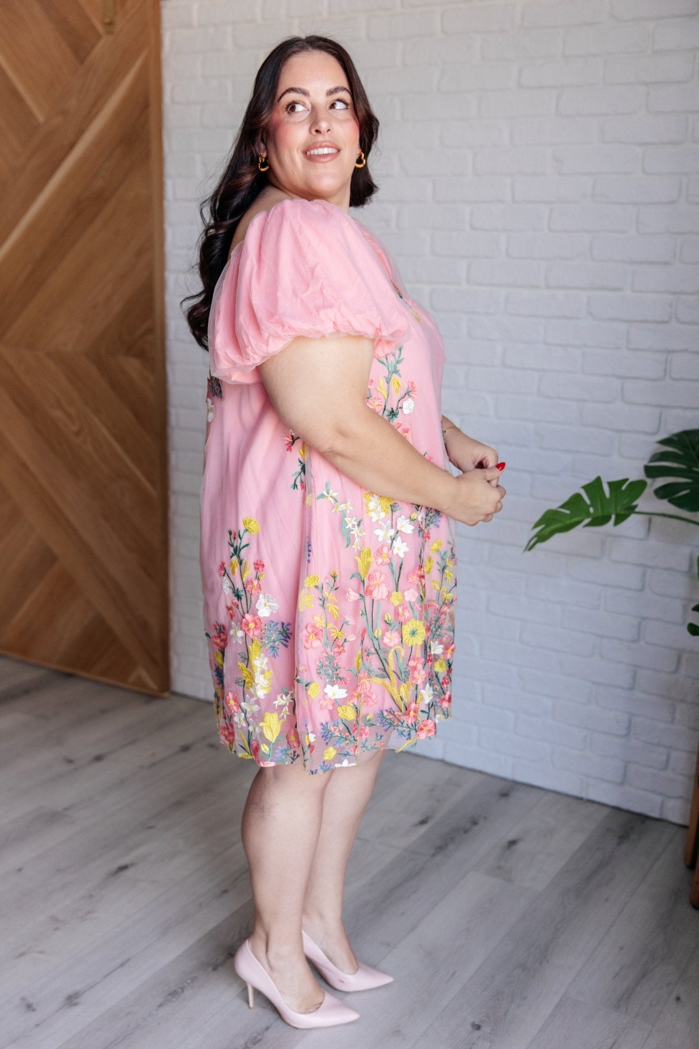 She's Blooming Balloon Sleeve Dress - Loving God
