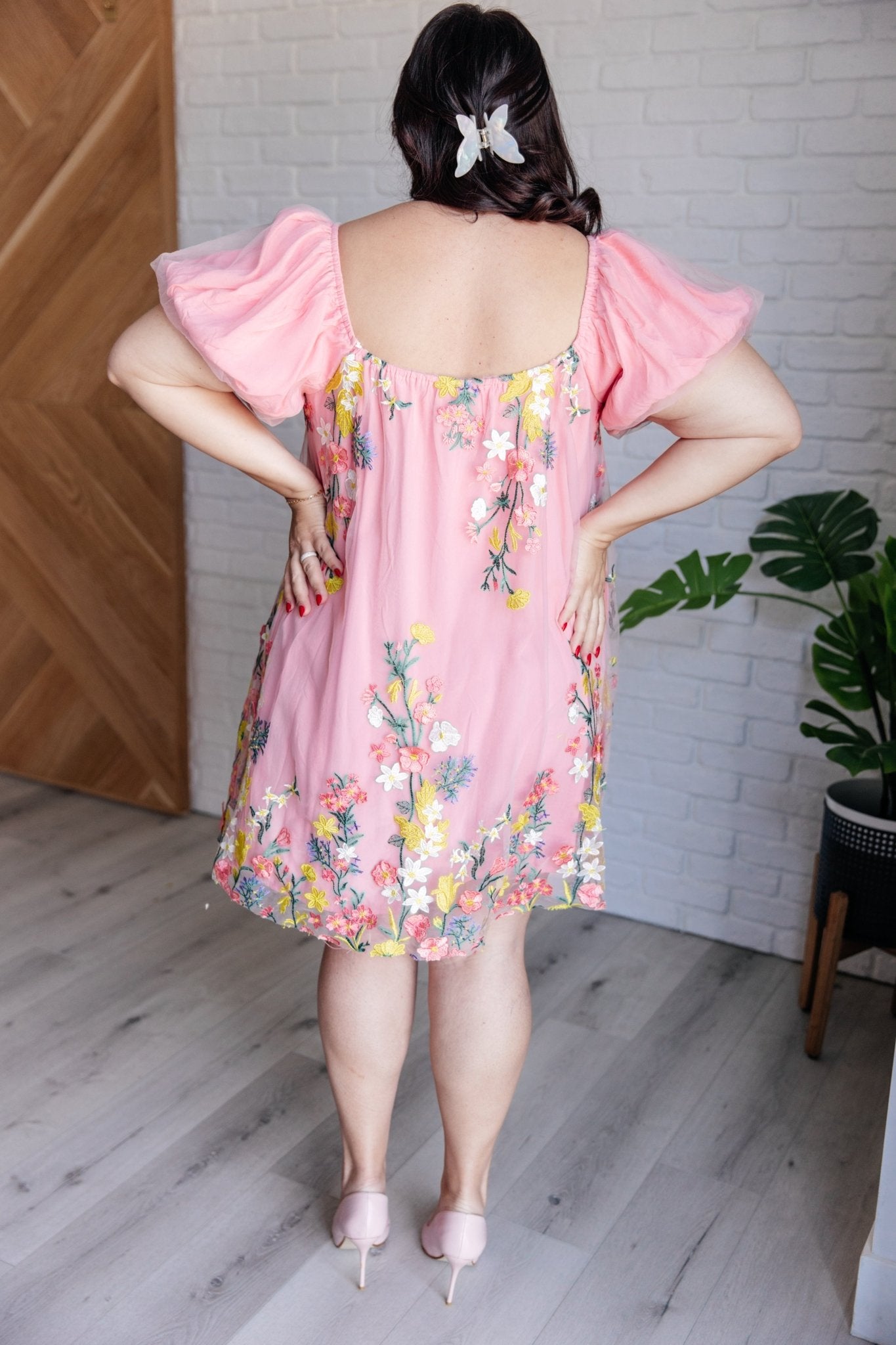 She's Blooming Balloon Sleeve Dress - Loving God