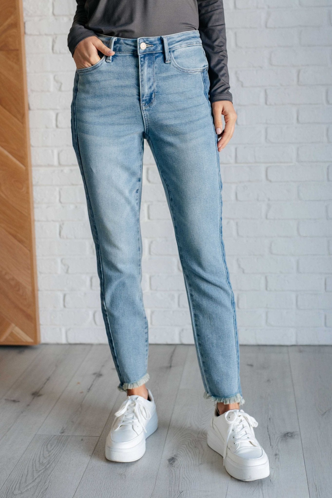 Susan High Rise Side Panel Detail Slim Jeans - Loving God