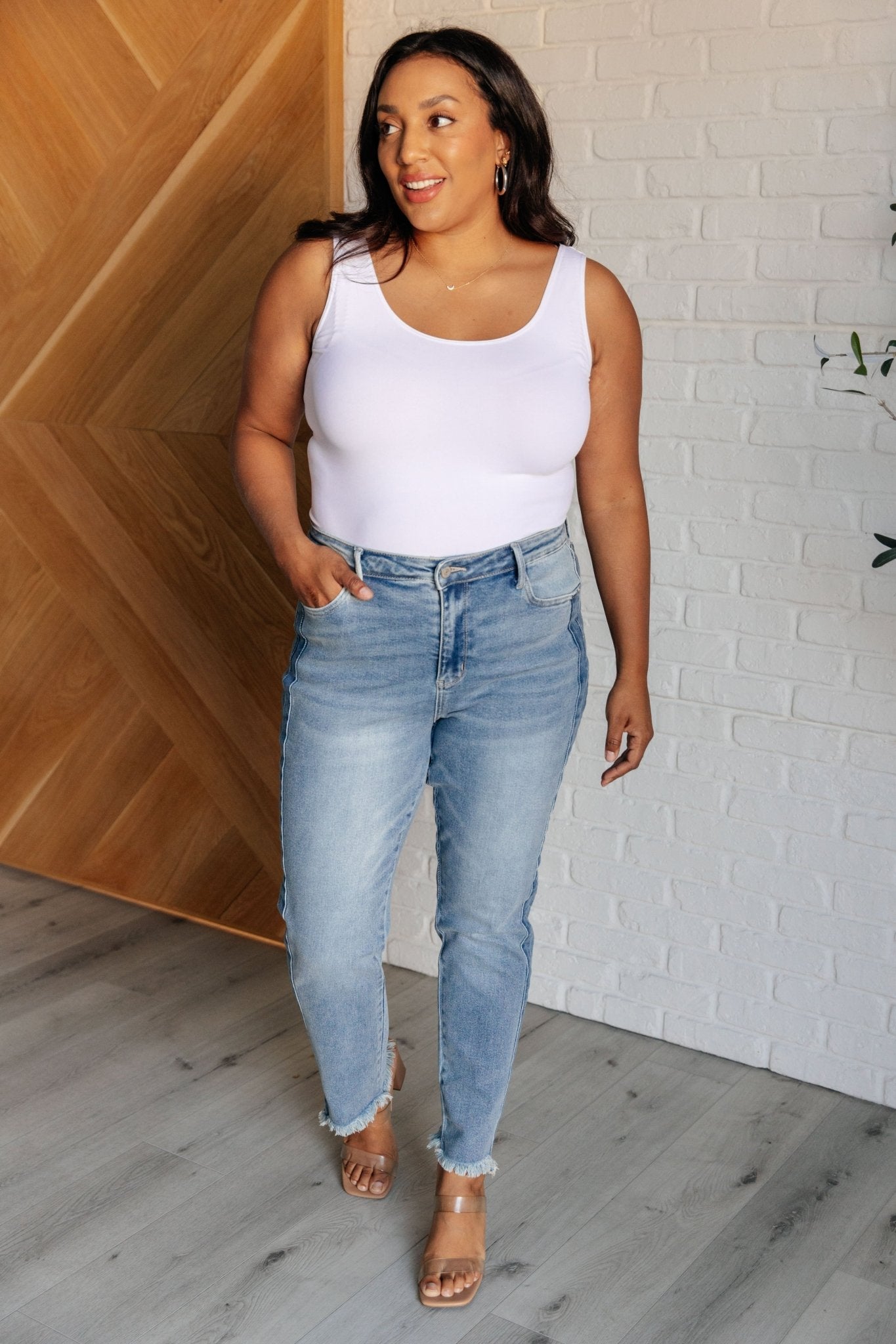 Susan High Rise Side Panel Detail Slim Jeans - Loving God