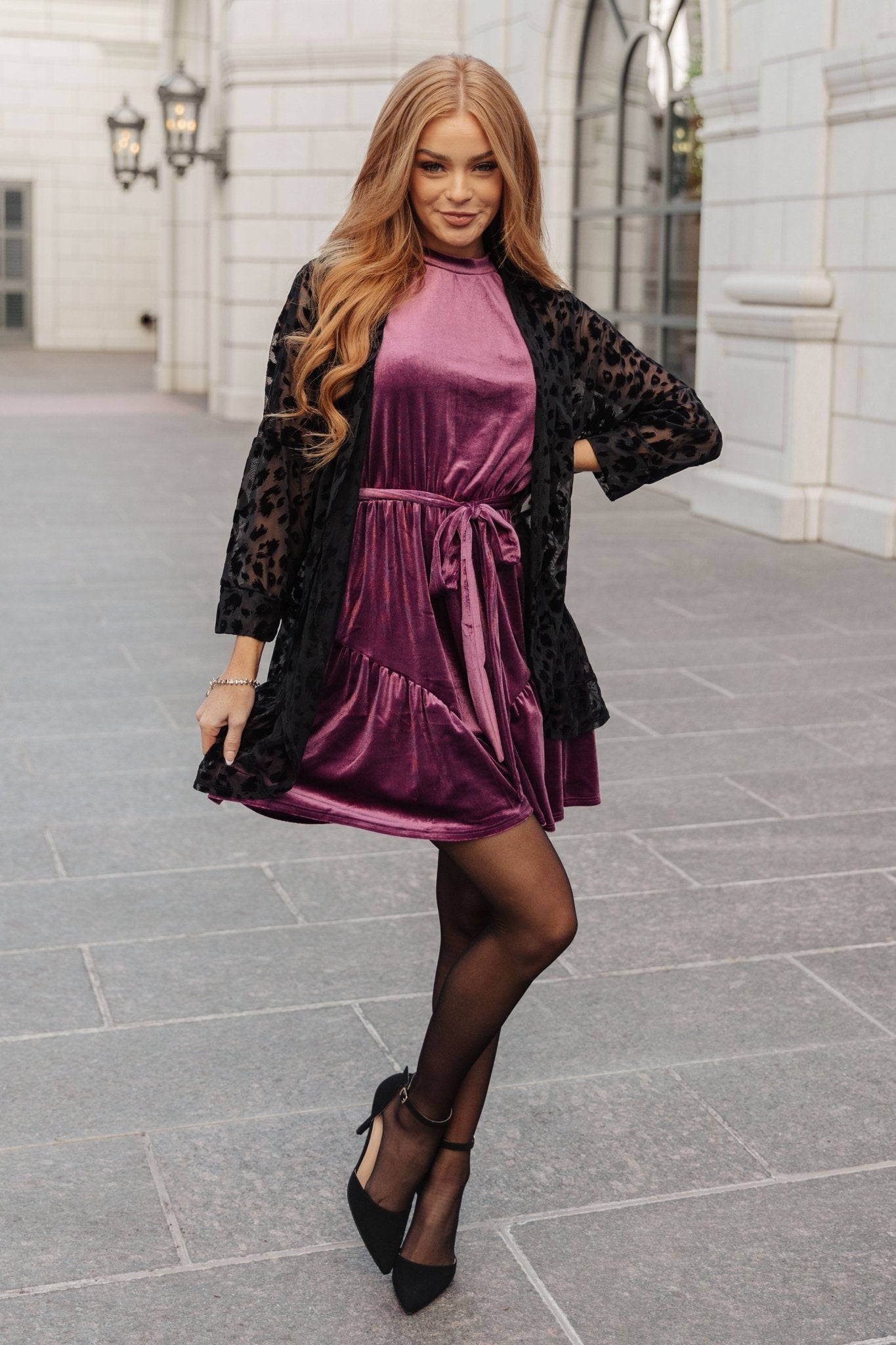 Tied In A Bow Velvet Dress - Loving God