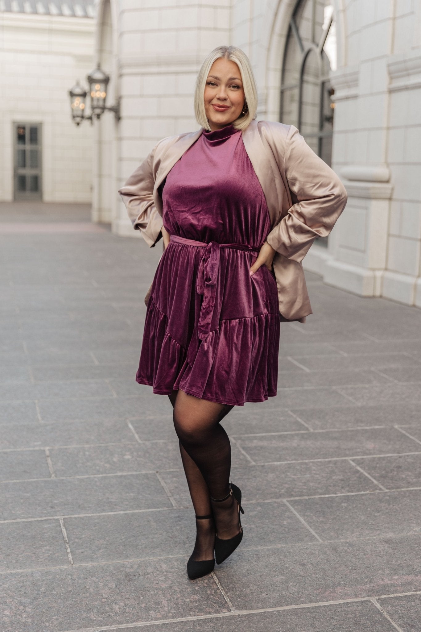 Tied In A Bow Velvet Dress - Loving God
