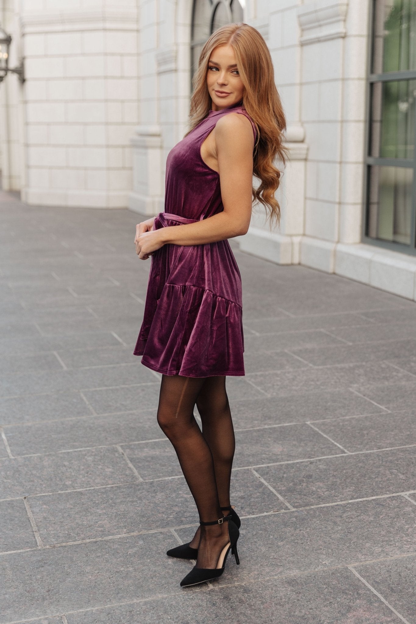 Tied In A Bow Velvet Dress - Loving God