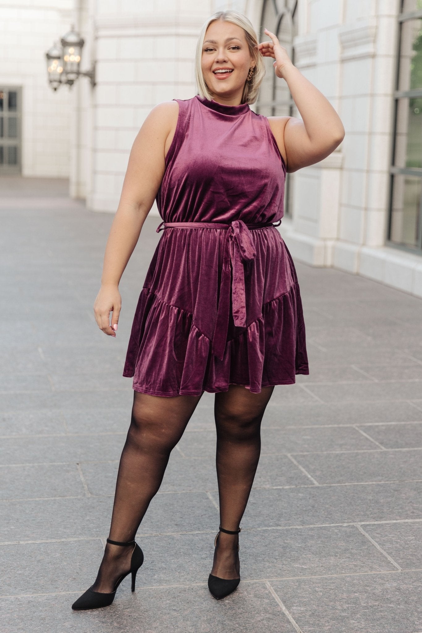 Tied In A Bow Velvet Dress - Loving God
