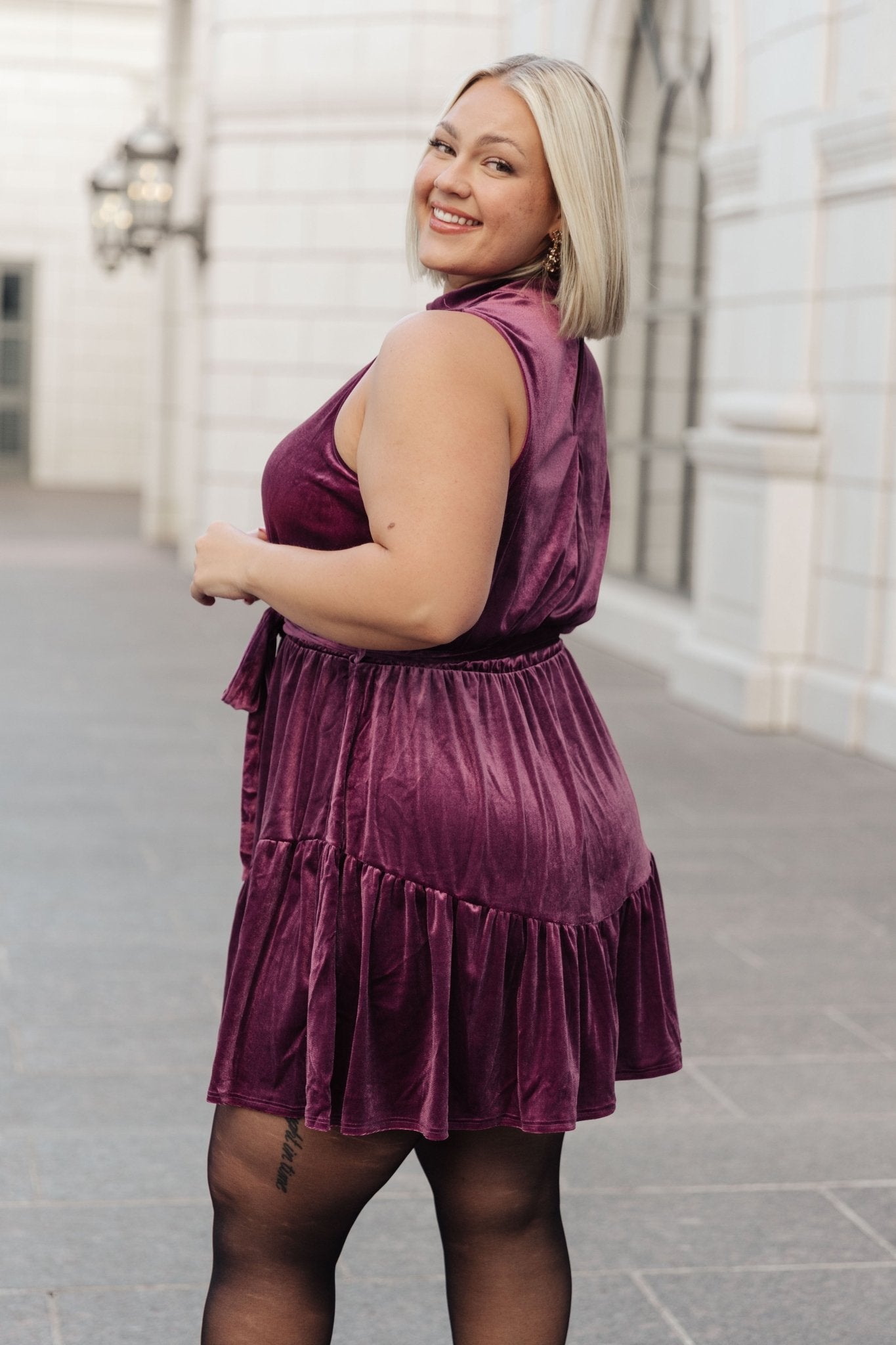Tied In A Bow Velvet Dress - Loving God