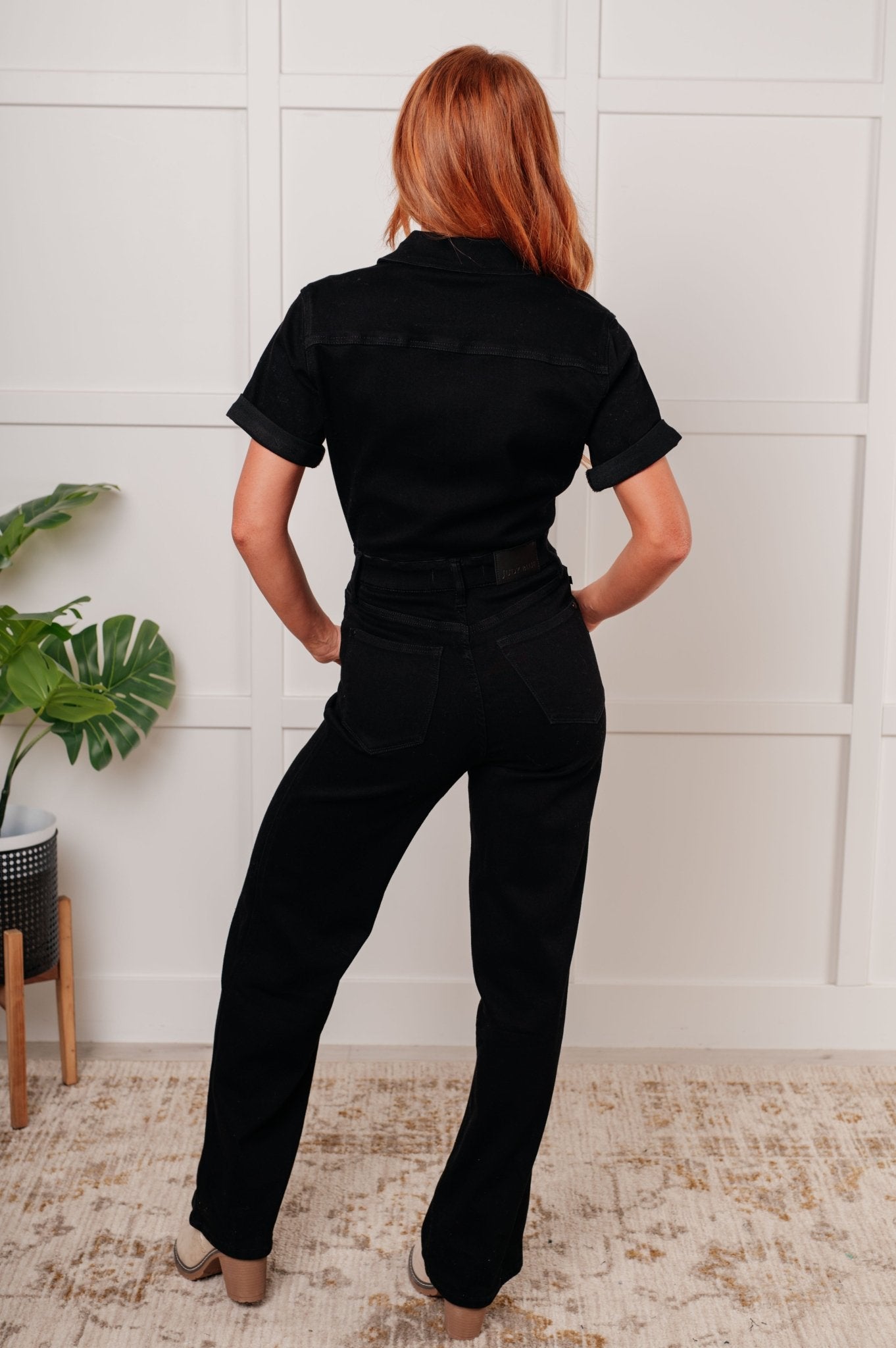 Tilda Short Sleeve Control Top Denim Jumpsuit - Loving God