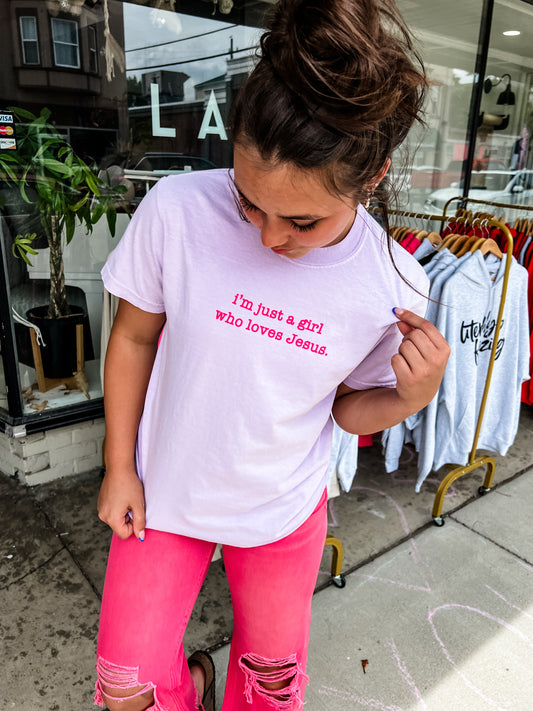 Lateral Gig | I'm Just a Girl who Loves Jesus Tee