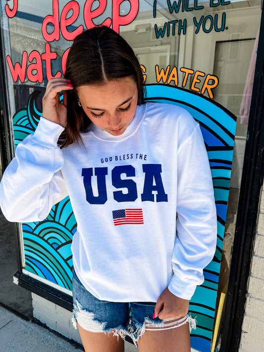 Lateral Gig | God Bless The USA Crewneck Sweatshirt