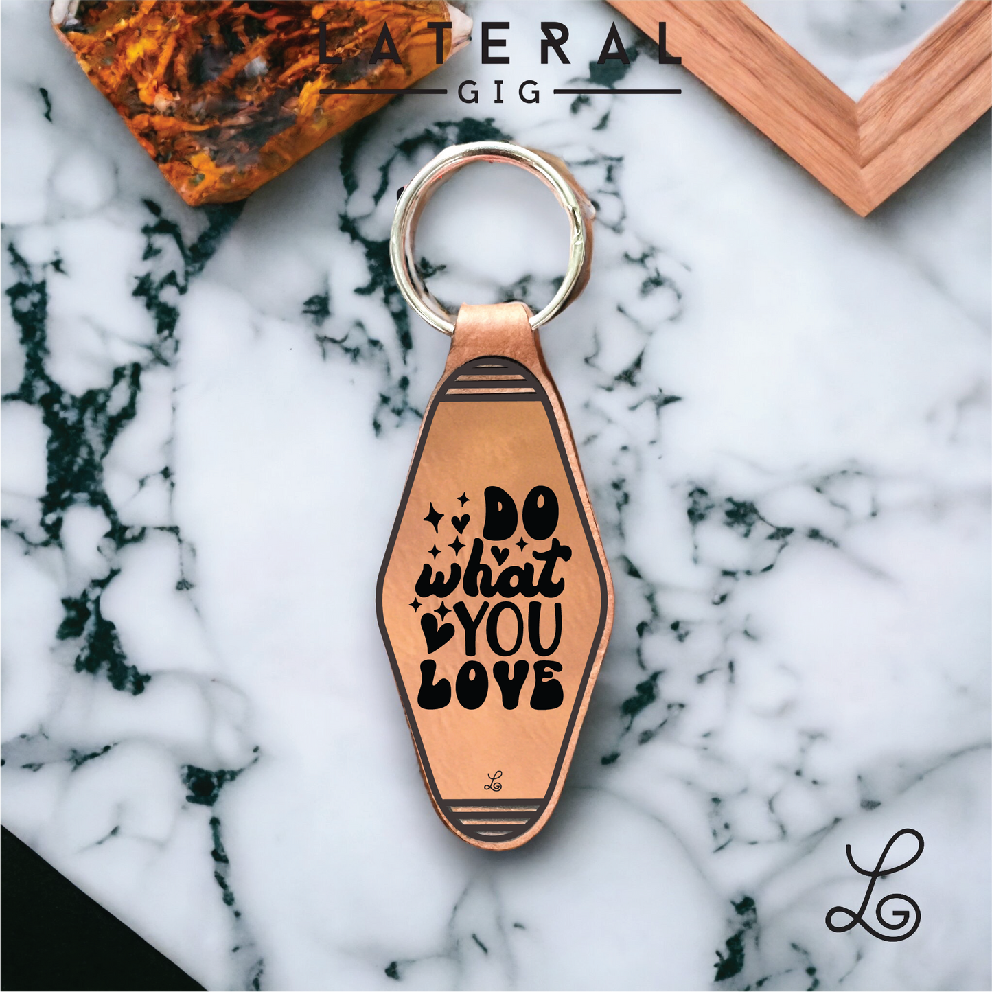 Do What You Love Leather Keychain
