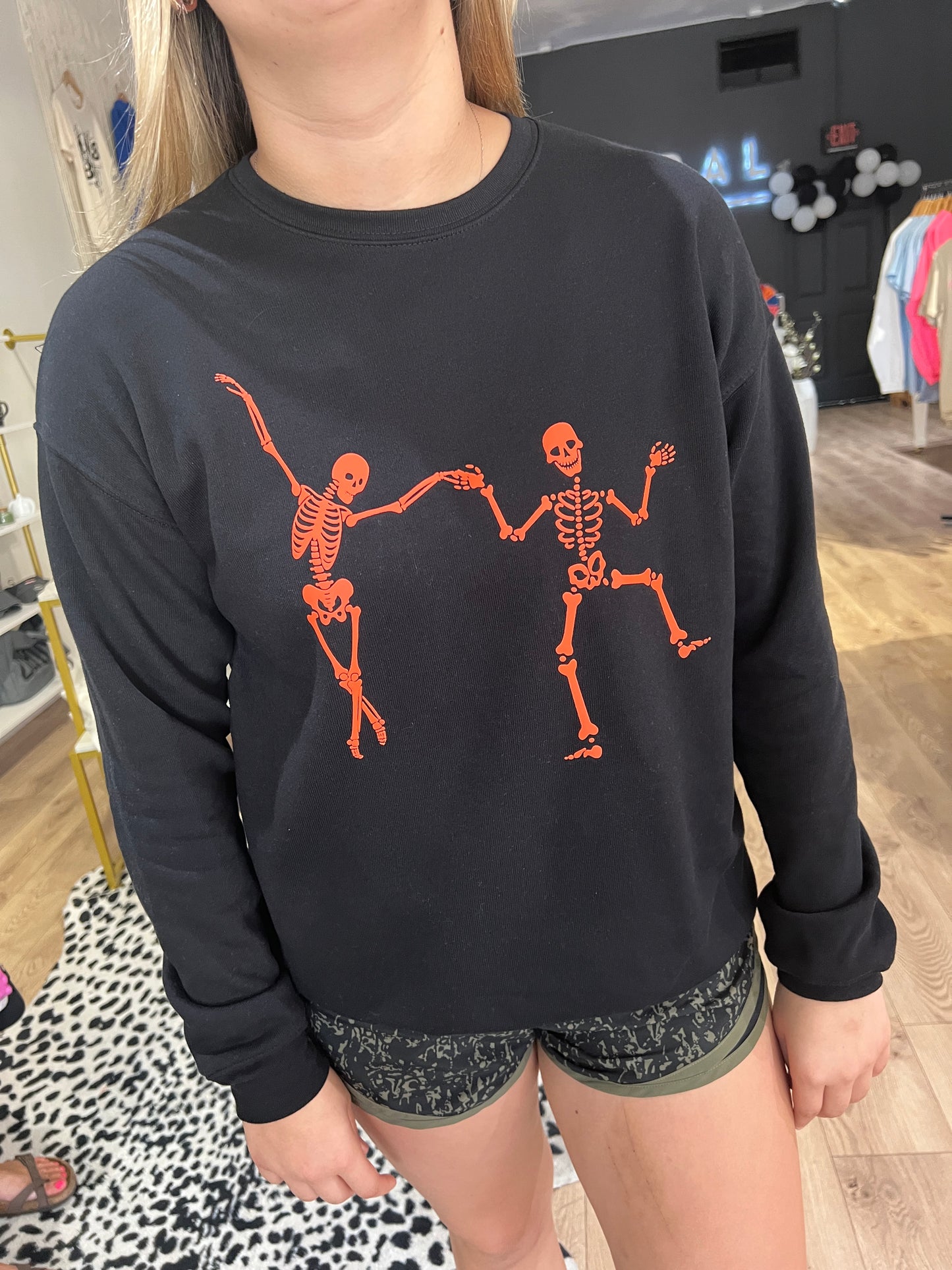 Groovy Skeleton Crewneck Sweatshirt