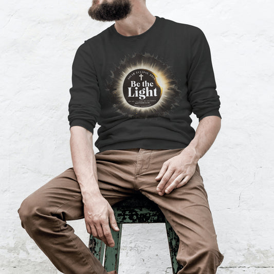 Lateral Gig | Be the Light Solar Eclipse 2024 Crewneck Sweatshirt