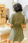Darla Button Up Collared Dress in Olive - Loving God
