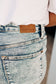 Dory High Waist Mineral Wash Raw Hem Wide Leg Jeans - Loving God