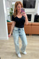 Dory High Waist Mineral Wash Raw Hem Wide Leg Jeans - Loving God