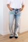 Dory High Waist Mineral Wash Raw Hem Wide Leg Jeans - Loving God