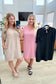 Go - Go Girl V - Neck T-Shirt Dress in Light Mocha - Loving God
