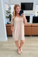 Go - Go Girl V - Neck T-Shirt Dress in Light Mocha - Loving God