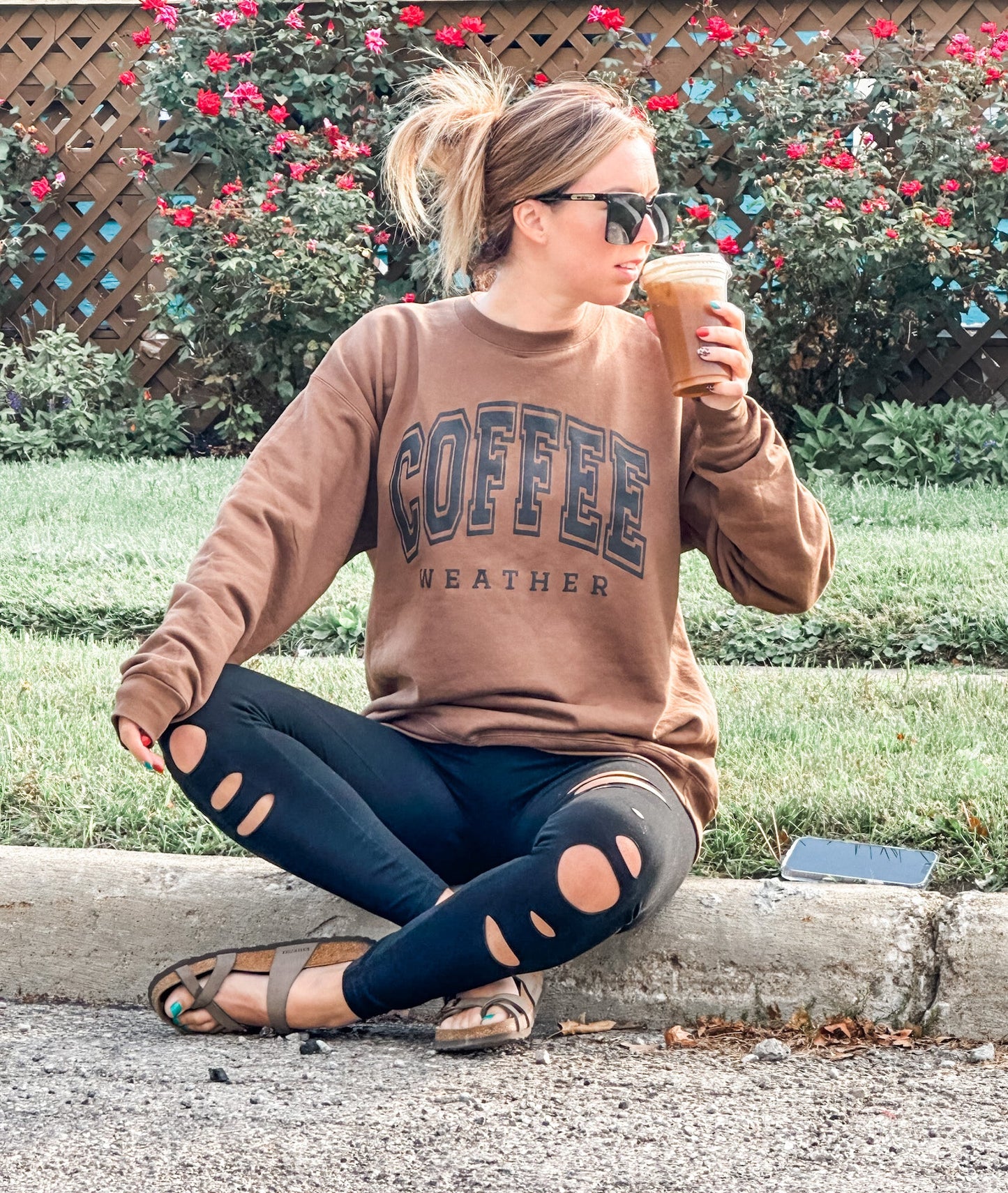 Lateral Gig | Coffee Weather Crewneck - Loving God