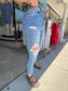 Loving God | Kelly Distressed Mid - Rise Skinny Denim Jeans - Loving God