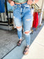 Loving God | Kelly Distressed Mid - Rise Skinny Denim Jeans - Loving God