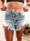 Loving God | Lucy Distressed Denim Mom Short - Loving God