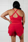 Raising Heart Rate Cutout Runsie In True Red - Loving God
