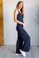 Shavasana Everyday Wide Leg Jumpsuit in Navy - Loving God