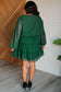 Starlit Glow V - Neck Tiered Dress in Hunter Green - Loving God