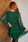 Starlit Glow V - Neck Tiered Dress in Hunter Green - Loving God