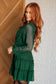 Starlit Glow V - Neck Tiered Dress in Hunter Green - Loving God